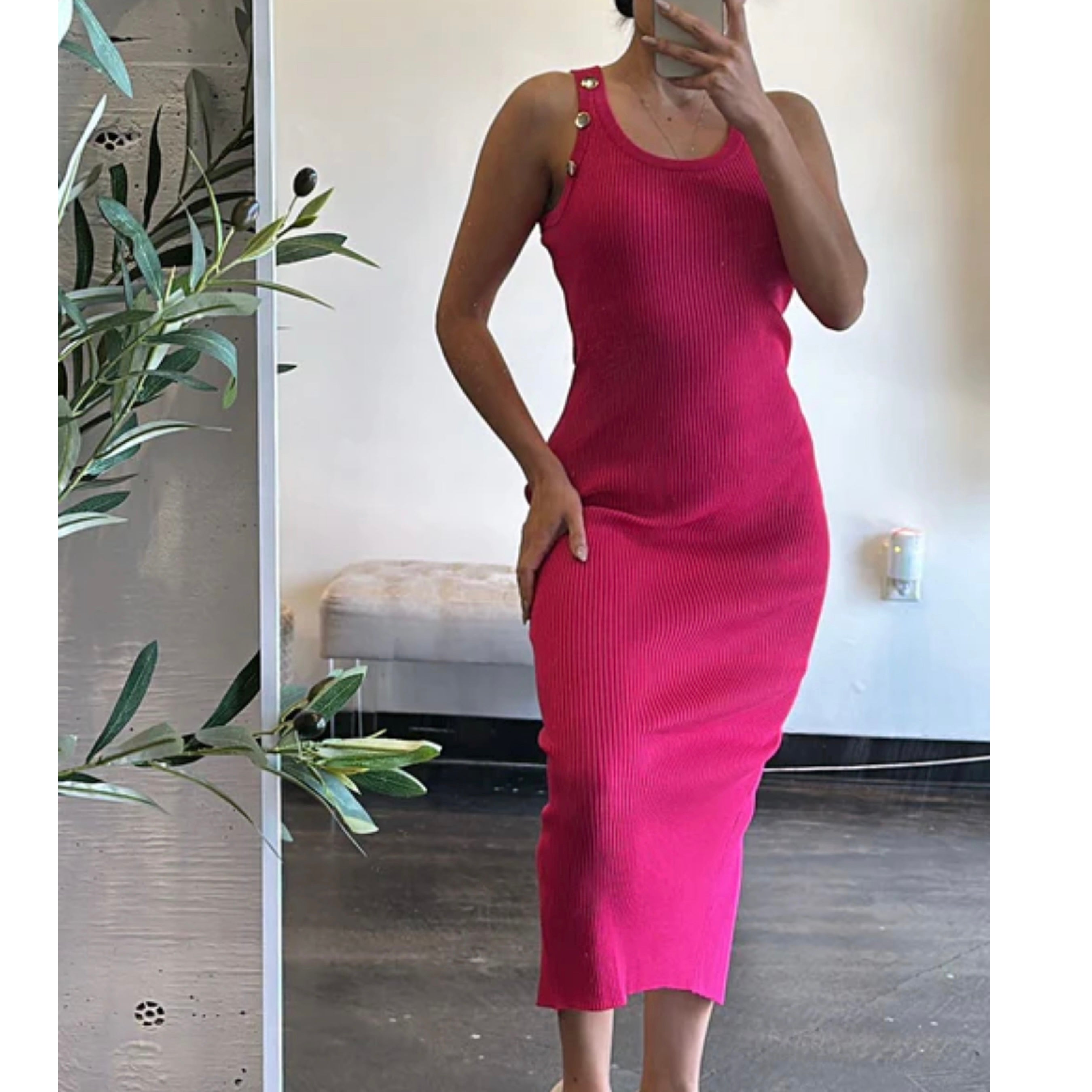 Elena Maxi Fucsia Dress