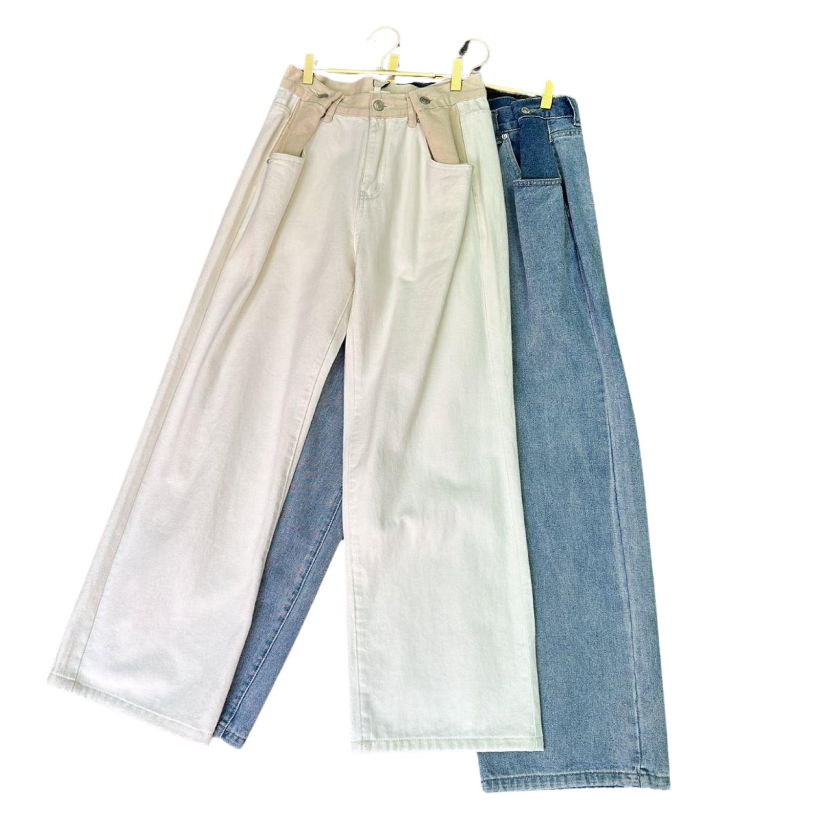 Alma cream/denim jean