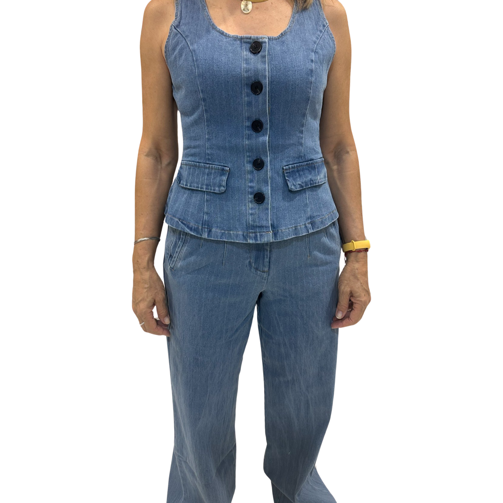 Vale denim shoulder set