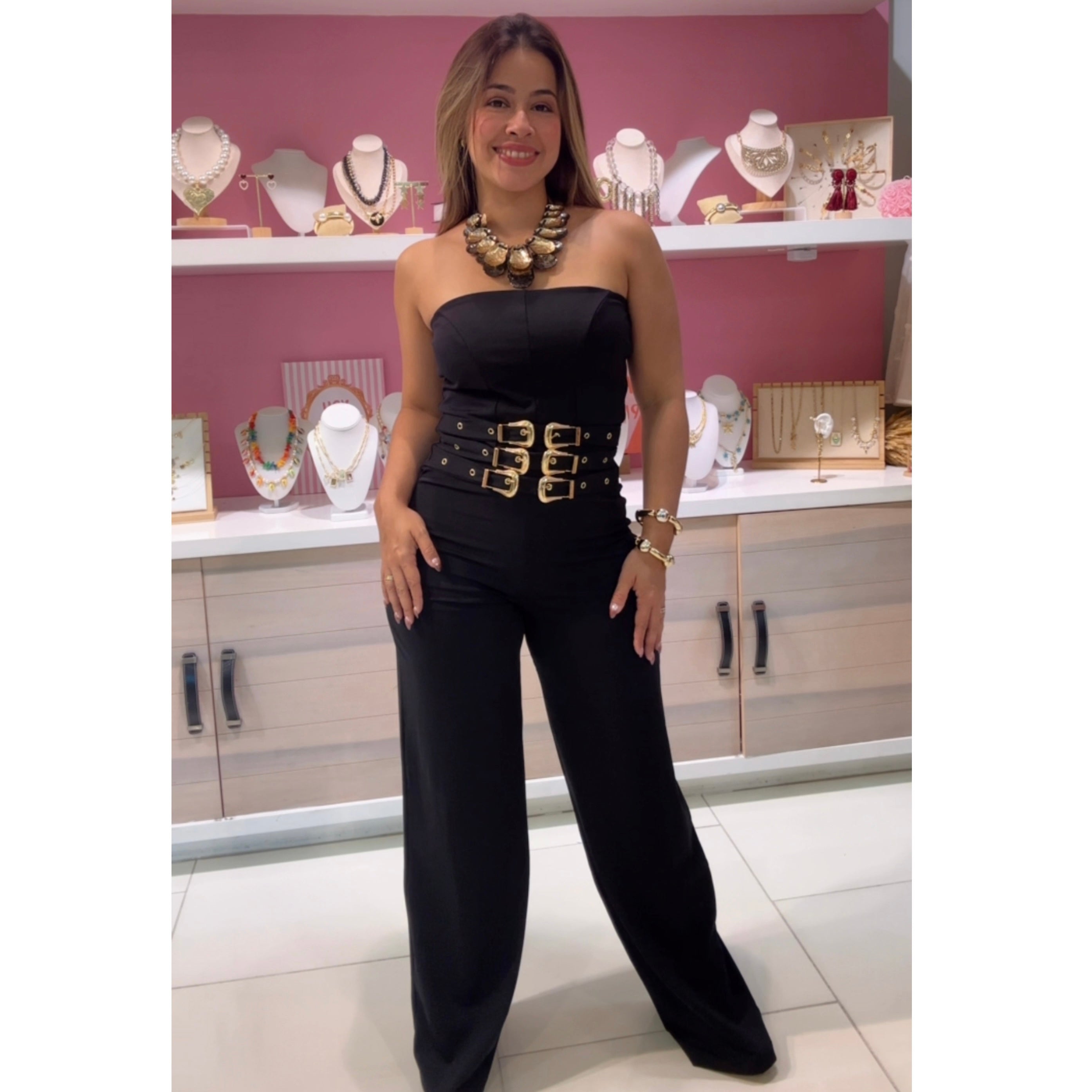 Trendy black jumpsuit