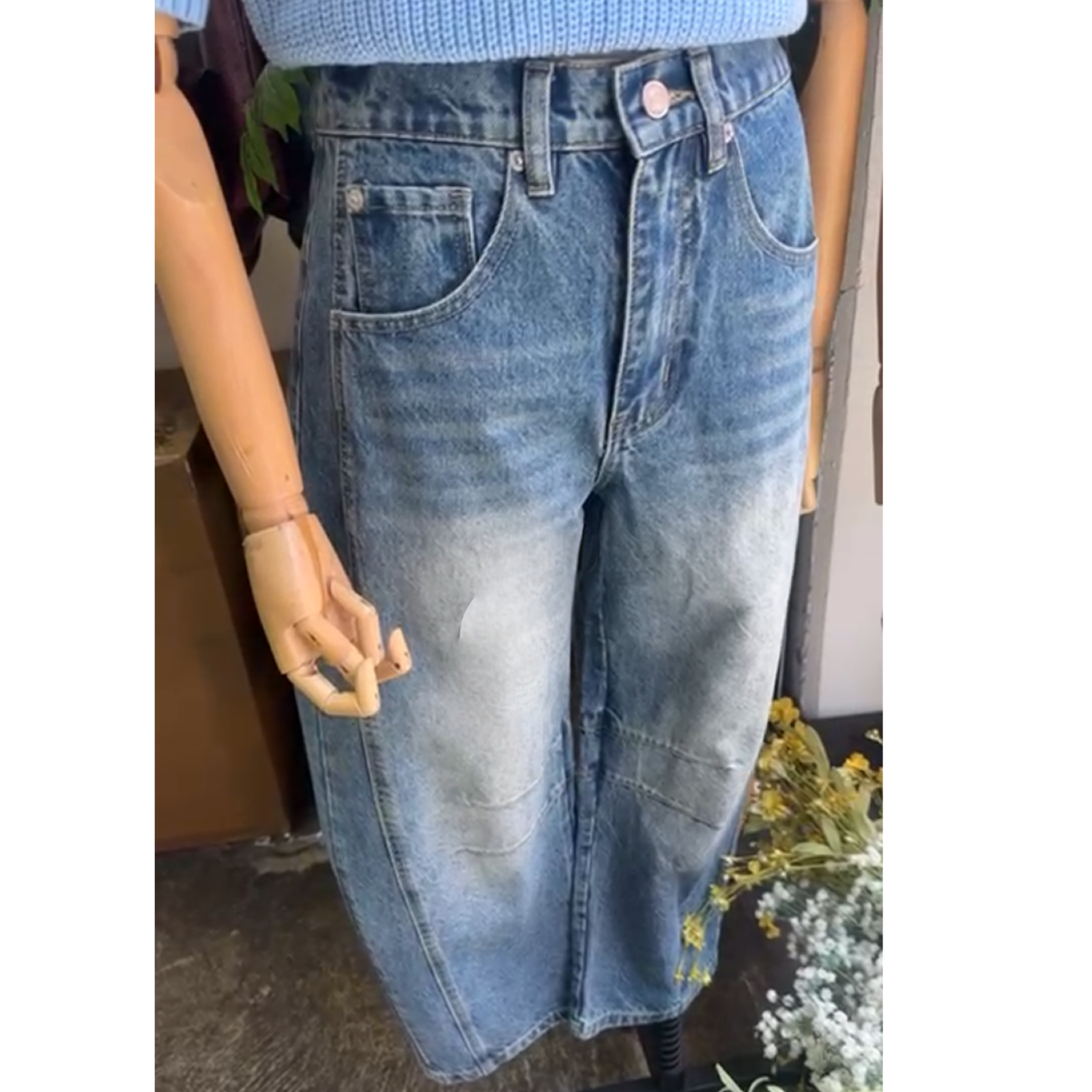 Leah relax fit denim pants