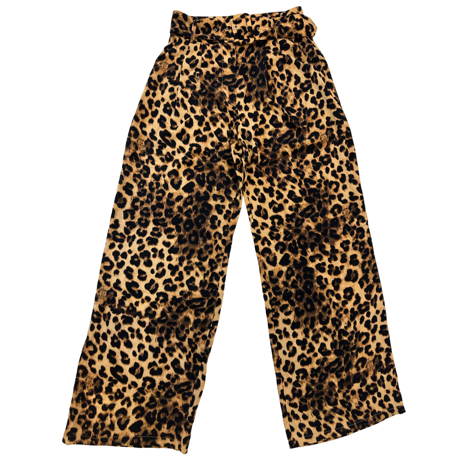 Leopard print wide leg pants