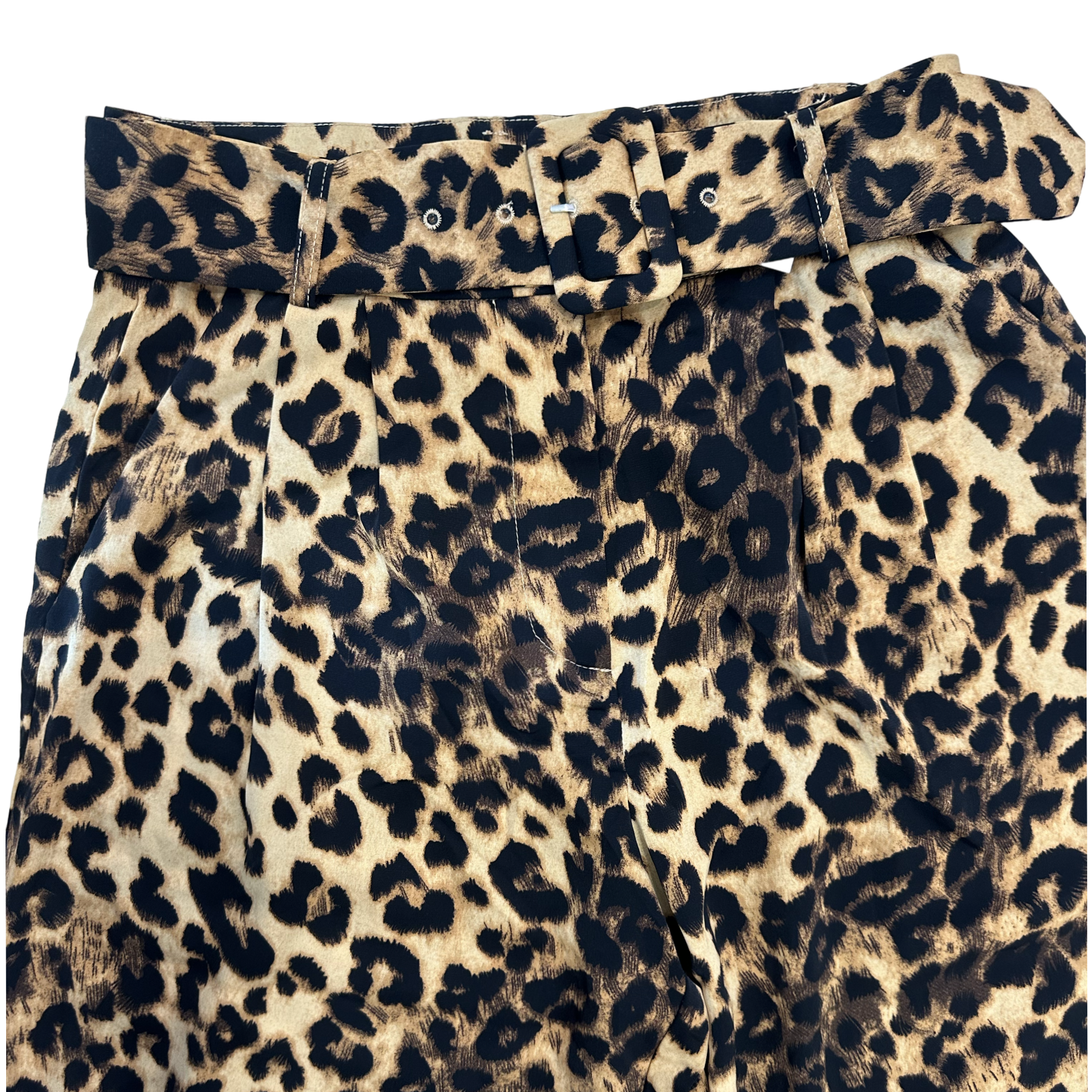 Leopard print wide leg pants