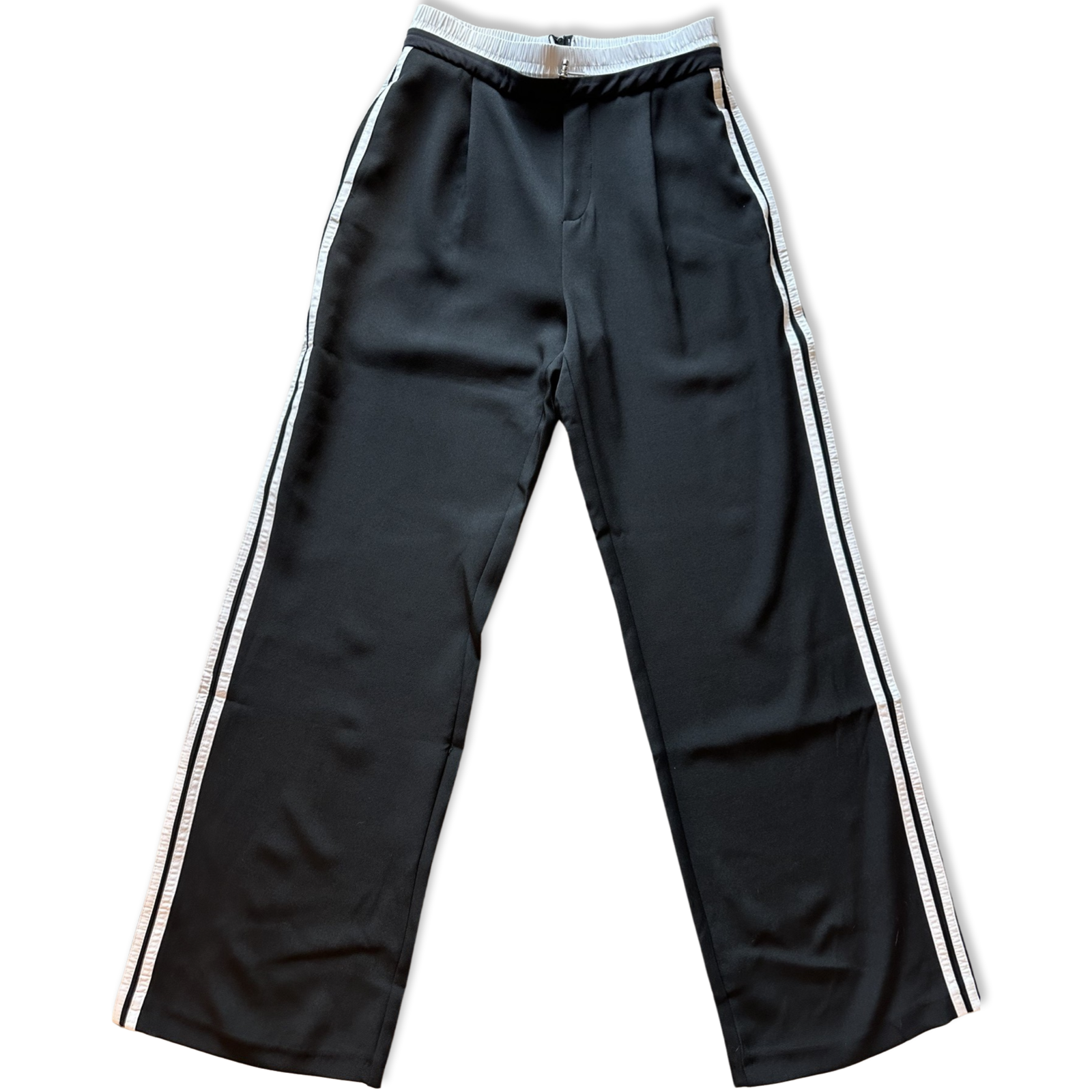 Black pants with side line