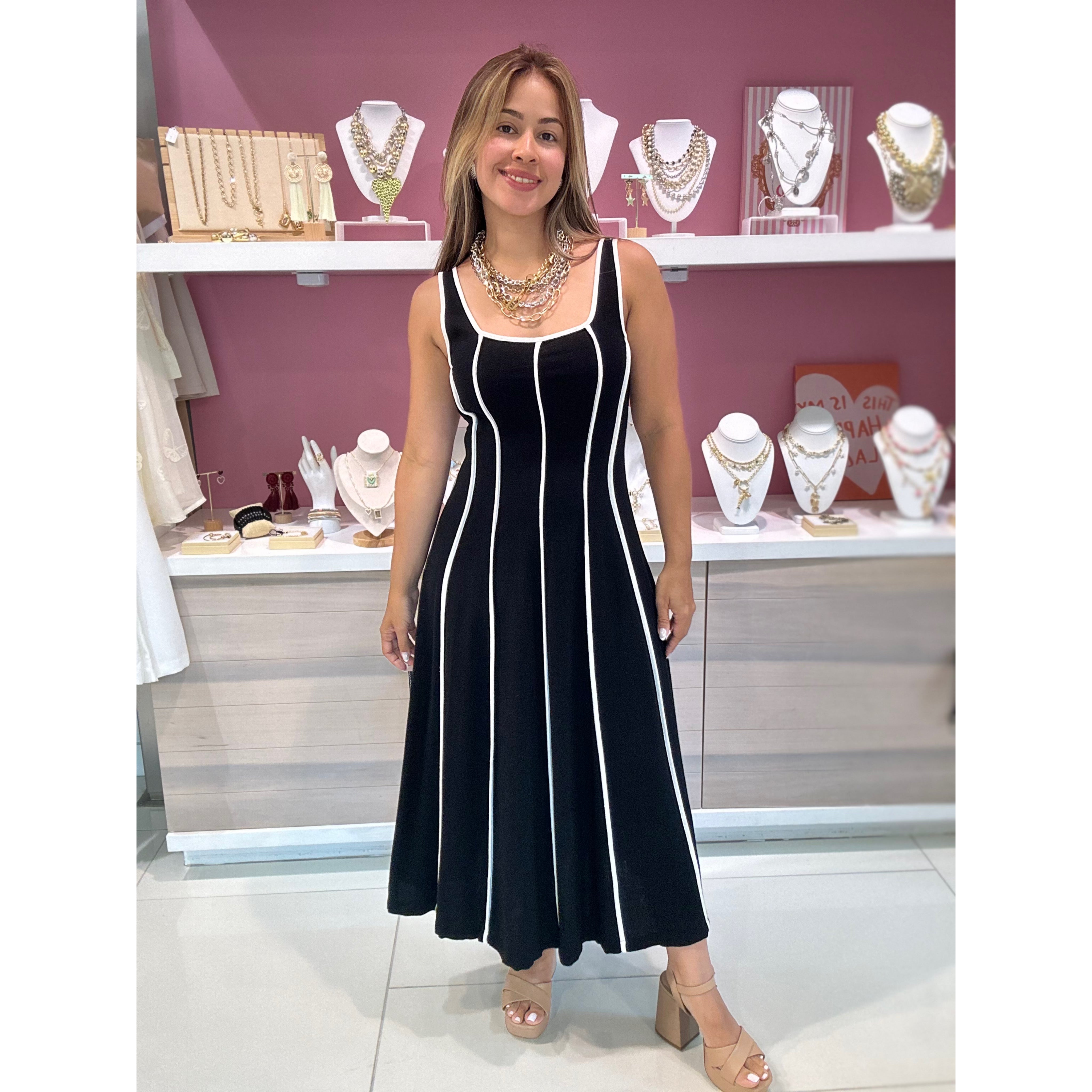 Linen black dress