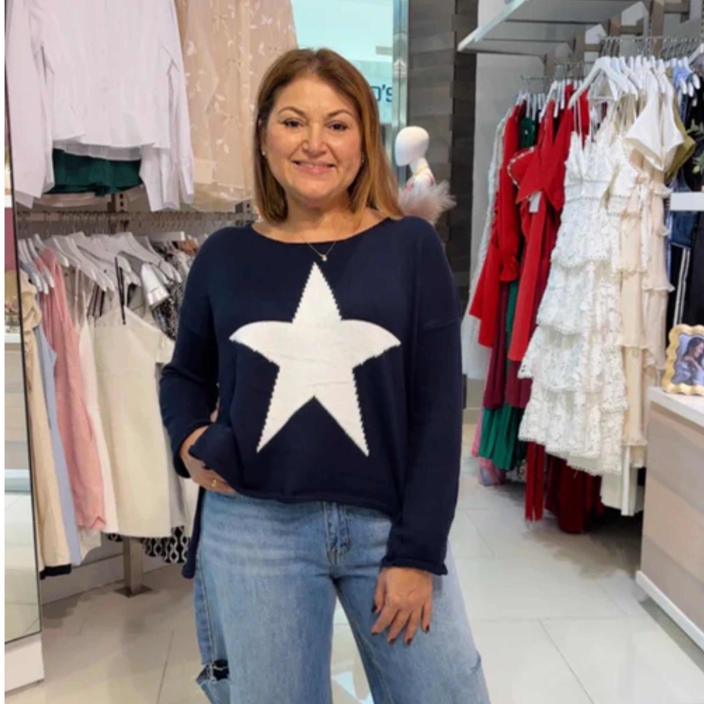 Irene Navy Sweter