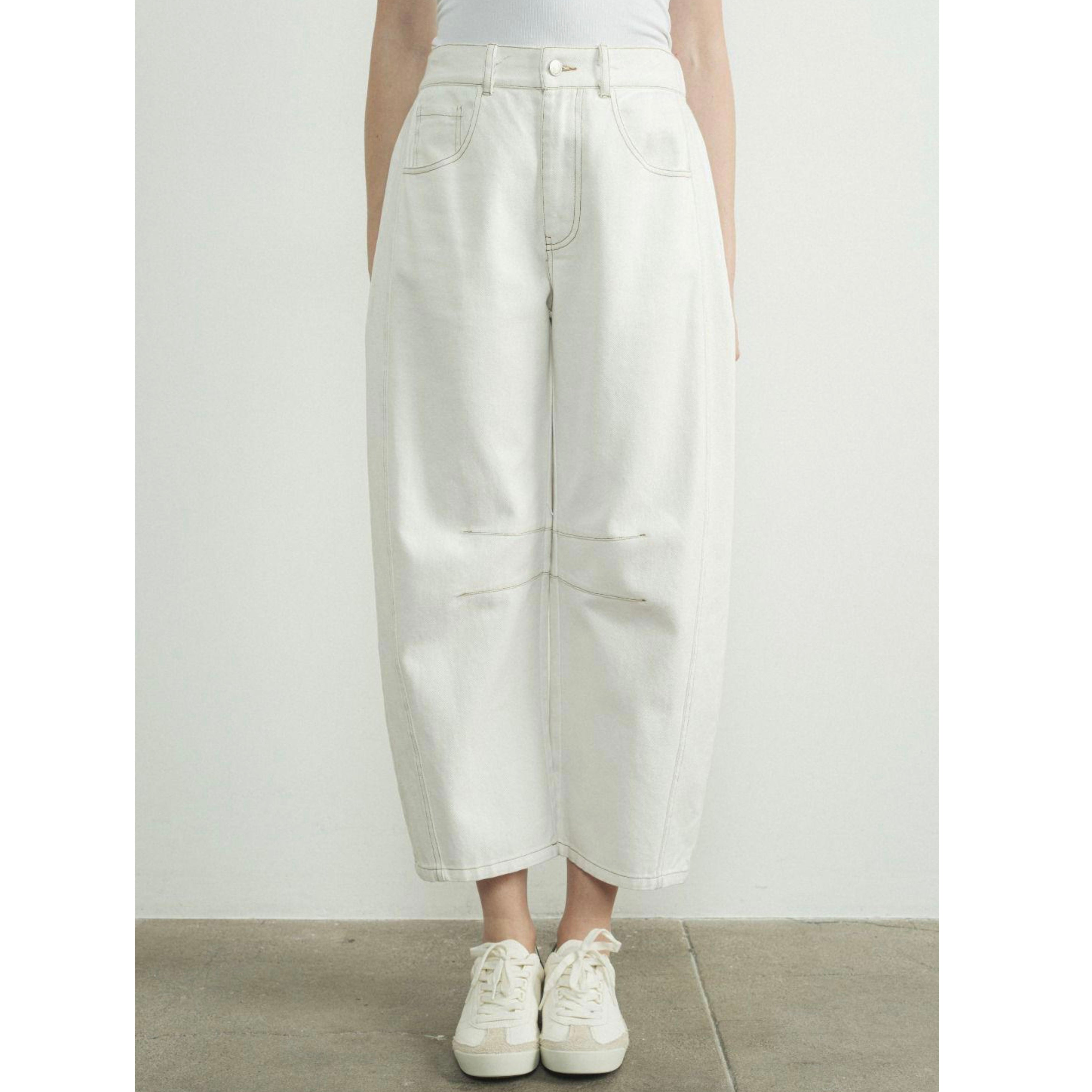 Cream Denim Pants