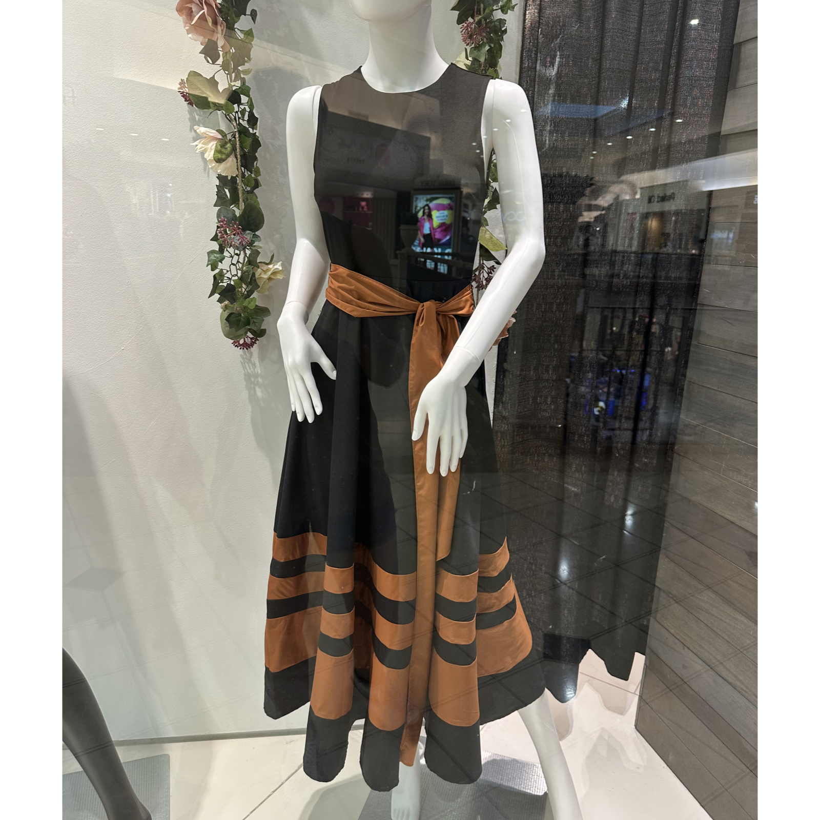 Ana black/orange dress