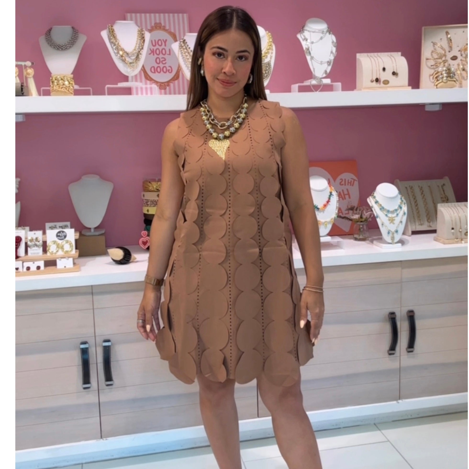 Coffe midi dress