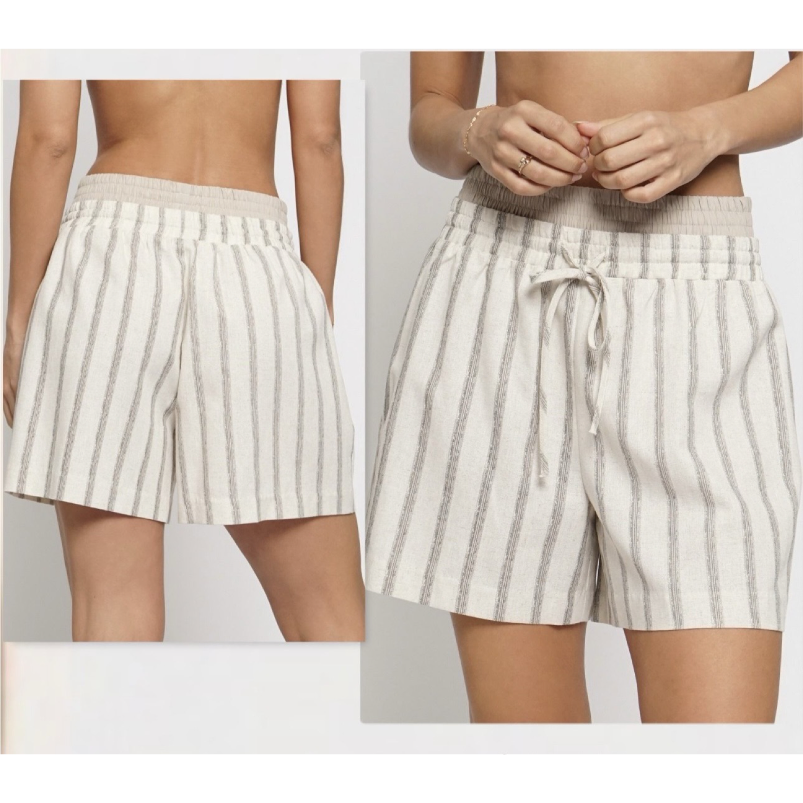 Natural striped line shorts