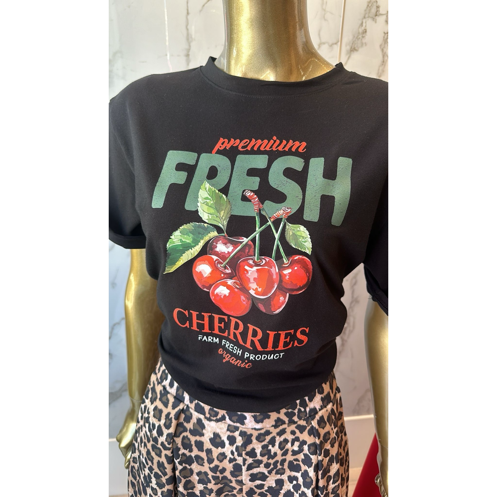 Cherry  black t shirt