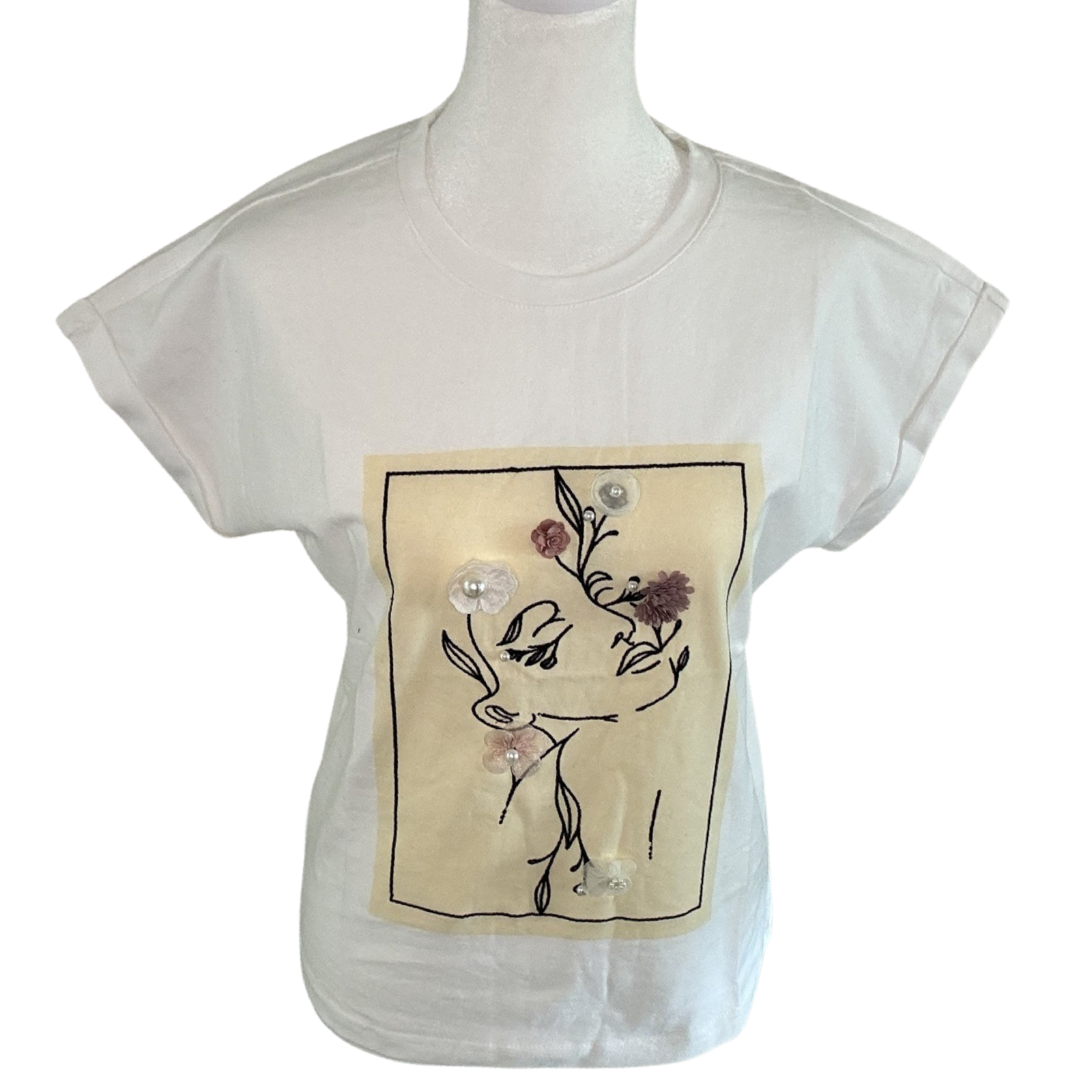 Flower face graphic tee